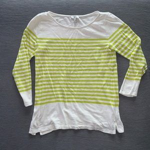 Joie mid sleeve striped crew neck sweater small